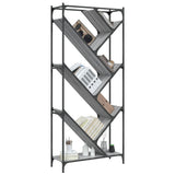 Bookcase Grey Sonoma 79x30x180 cm Engineered Wood and Metal 845434