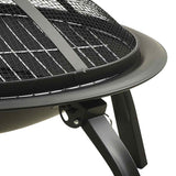 2-in-1 Fire Pit and BBQ with Poker 56x56x49 cm Steel 313352