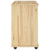 Rolling Cabinet Brown 63.5 x 39 x 65.5 cm Solid Pine Wood 42032398