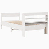 Bed Frame without Mattress White 75x190 cm Small Single Solid Wood Pine 3306952