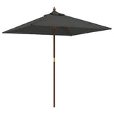 Garden Parasol with Wooden Pole Anthracite 198x198x231 cm 363185