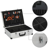 Tool Suitcase 46x33x16 cm Silver Aluminium 91846