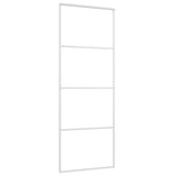 Sliding Door ESG Glass and Aluminium 76x205 cm White 151656