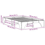 Bed Frame Wax Brown 140 x 190 cm Solid Pine Wood 872952