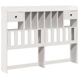 Bookcase Bed without Mattress White 140x200cm Solid Wood Pine 3322264