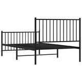 Metal Bed Frame without Mattress with Footboard Black 100x190cm 350876
