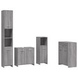 4 Piece Bathroom Furniture Set Grey Sonoma Engineered Wood 3154410