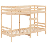 ZNTS Bunk Bed without Mattress 80x200 cm Solid Wood Pine 3139834