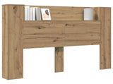 Headboard Cabinet with LED Artisan Oak 140 x 16.5 x 103.5 cm 8006540