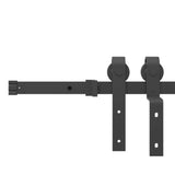 Sliding Door Hardware Kit 183 cm Steel Black 4009736