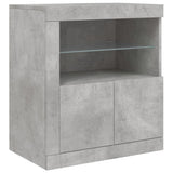 Sideboard with LED Lights Concrete Grey 283x37x67 cm 3209019