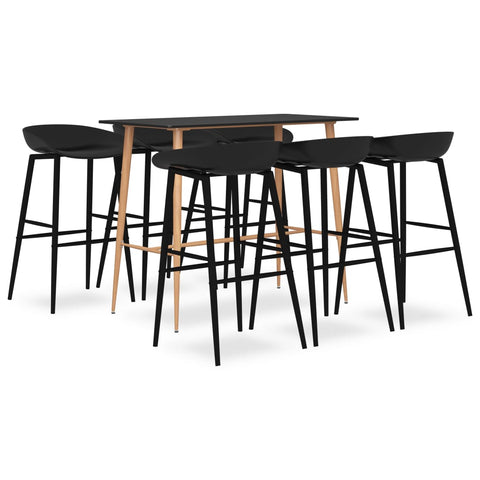 7 Piece Bar Set Black 3057479