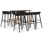 ZNTS 7 Piece Bar Set Black 3057479