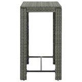 5 Piece Garden Bar Set with Cushions Poly Rattan Grey 3095408