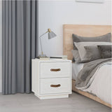Bedside Cabinet White 40x34x45 cm Solid Wood Pine 818327