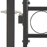 Fence Gate with Arched Top Steel 100x250 cm Black 146339