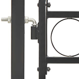 Fence Gate ASSEN with Arched Top Steel 102x150 cm Black 143086