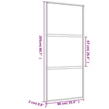 Sliding Door Gold 90x205 cm Frosted ESG Glass and Aluminium 155152