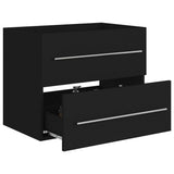 Sink Cabinet Black 60x38.5x48 cm Engineered Wood 804693