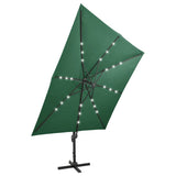 Cantilever Garden Parasol Green Polyester Large Rotatable 312345
