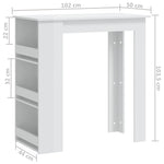 ZNTS Bar Table with Storage Rack High Gloss White 102x50x103.5 cm 809473