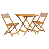 Bistro Set Taupe Solid acacia wood, 100% polyester Compact 3281870