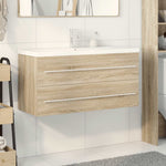 ZNTS 2 Piece Bathroom Furniture Set Sonoma Oak Engineered Wood 3324966