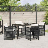 Garden Dining Set 5 pcs Black Poly Rattan 3380770