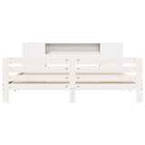 Bed Frame without Mattress White 200x200 cm Solid Wood Pine 3309891