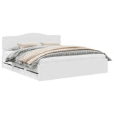 Bed Frame with Drawer White 180 x 200 cm Engineer Wood 3412977