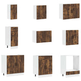 14 Piece Kitchen Cabinet Set "Porto" Smoked Oak Engineered Wood 3314996