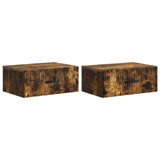 Wall-Mounted Bedside Cabinet 2 pcs Smoked Oak 49 x 34.5 x 20 cm 898966