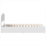 Storage Bed with Headboard White 90 x 190 cm Engineered Wood 3413138