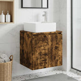 Wall-Mounted Sink Vanity Smoked Oak 53 x 35 x 63 cm 890427