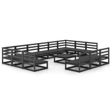 14 Piece Garden Lounge Set Solid Pinewood 3076198