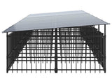 Outdoor Dog Kennel with Roof Steel 13.14 m 3124594