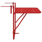 Hanging Balcony Table Folding Red 60 x 39 x 65 cm Steel 42008078