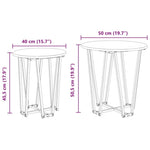 ZNTS Side Table Set of 2 - Rustic Oak Engineered Wood with Metal 869725