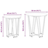 ZNTS Side Table Set of 2 - Rustic Oak Engineered Wood with Metal 869725