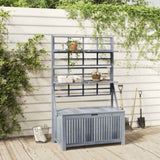 Storage Box with Trellis Grey 99x55x160 cm Solid Acacia Wood 311882