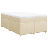 Box Spring Bed with Mattress Cream 120x200 cm Fabric 3285371