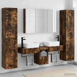 Bathroom Furniture Set 6 pcs Smoked Oak 3407203