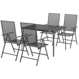 Garden Dining Set Anthracite Steel Large Foldable 3187979