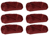 Throw Blankets 6 pcs Bordeaux Red 150 x 200 cm Fleece 42016818