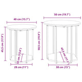 Side Table Set with Shelf 2 pcs Brown 869718