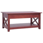 ZNTS Coffee Table Brown 100x55x46 cm Solid Mahogany Wood 283837