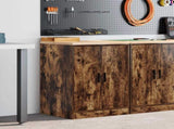 Garage Storage Cabinet Smoked Oak 60x51x85 cm Solid Wood Pine 860575