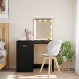 Dressing Table with LED Lights Black 90x42x132.5 cm 834971
