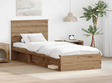 Bed Frame Artisian Oak 75 x 190 cm Solid Pine Wood 3411081