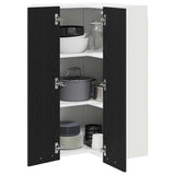 Hanging Cabinet with Door Black Oak and White 57 x 57 x 100 cm 884371